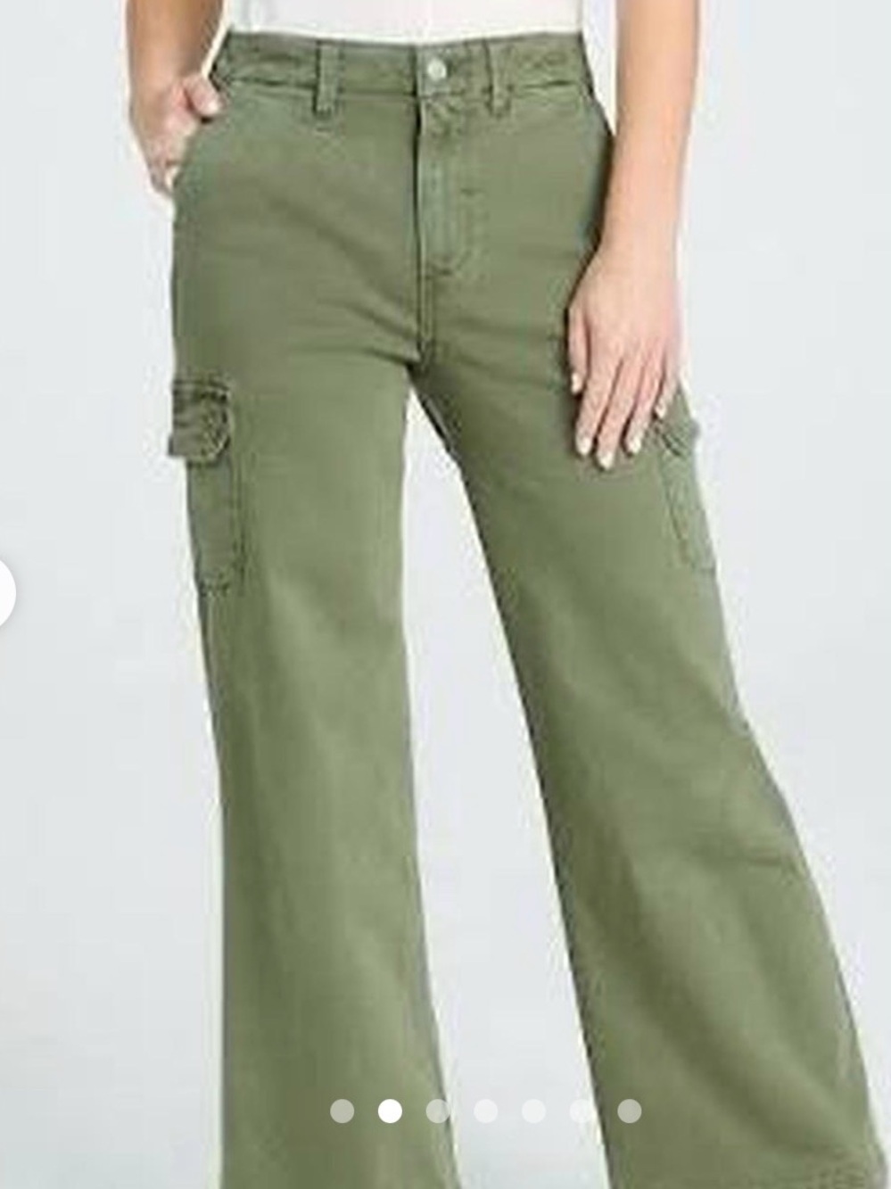Paige Cargo Wide-Leg Pants - Olive Green